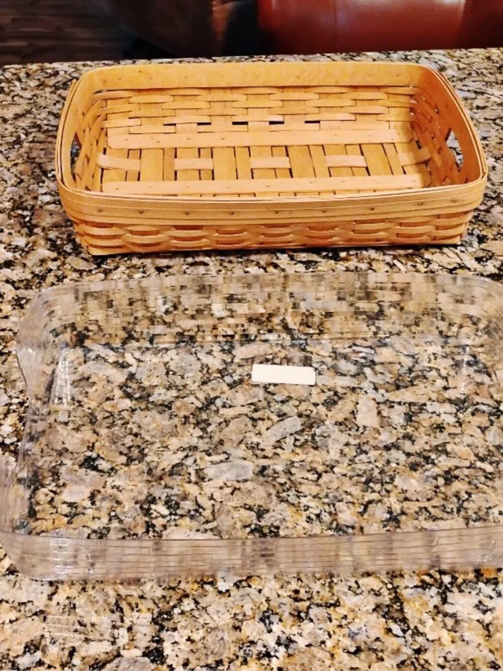 Longaberger Large Hostess Serving Tray Basket with Plastic Protector Circa 1997